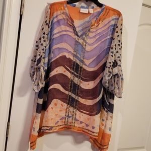 Chico's multicolored top with sequined front